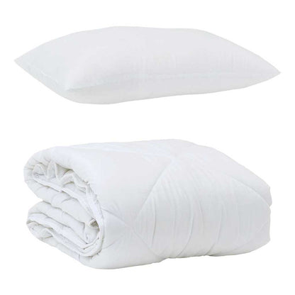 Summer Duvet with Pillow 2 pcs White Microfiber