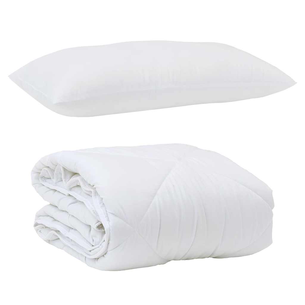 Summer Duvet with Pillow 2 pcs White Microfiber