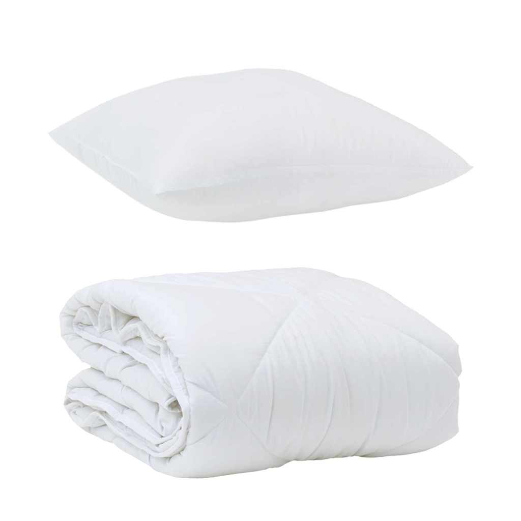 Summer Duvet with Pillow 2 pcs White Microfiber