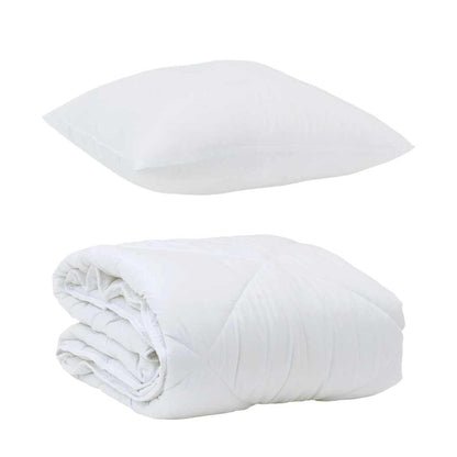 Summer Duvet with Pillow 2 pcs White Microfiber