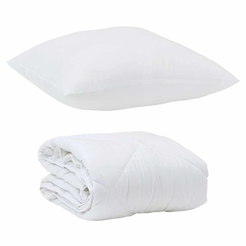 Summer Duvet with Pillow 2 pcs White Microfiber