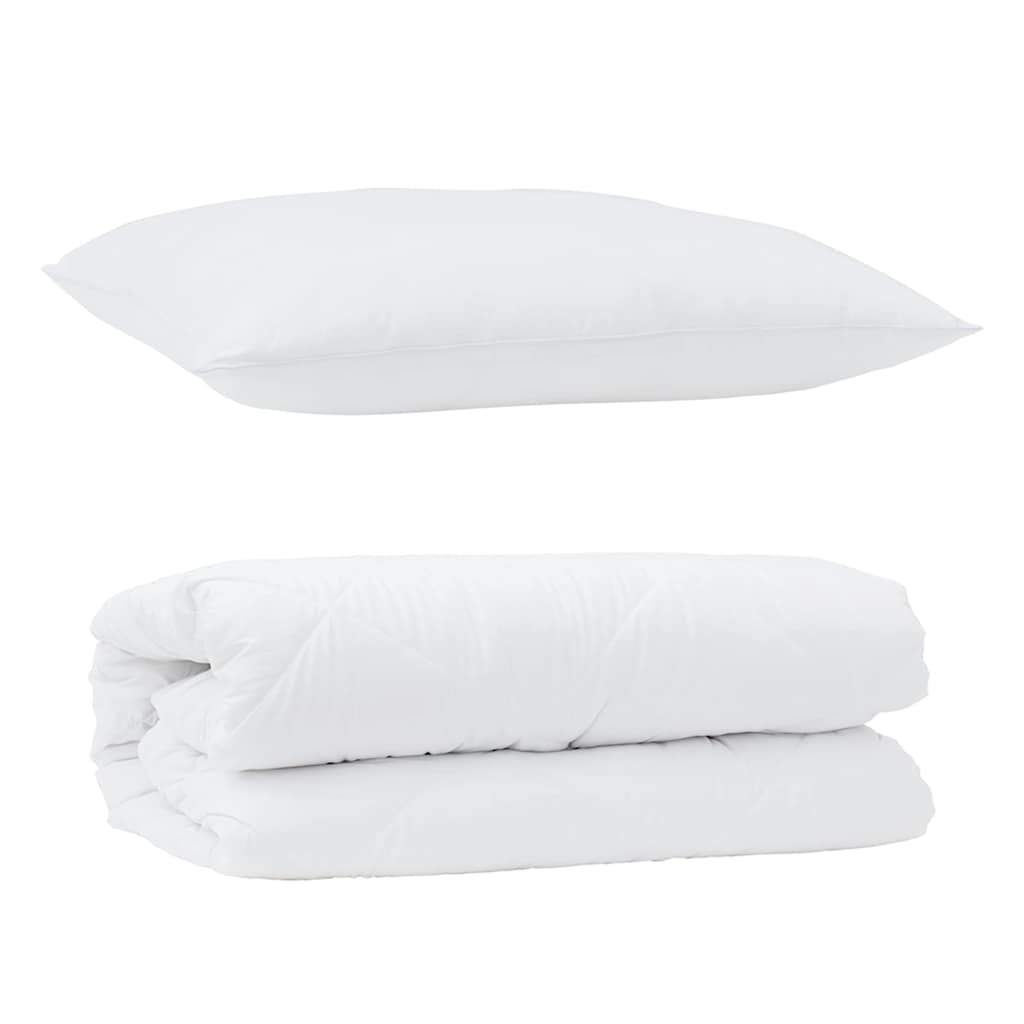 Duvet Set with Pillow 2 pcs White Microfibre