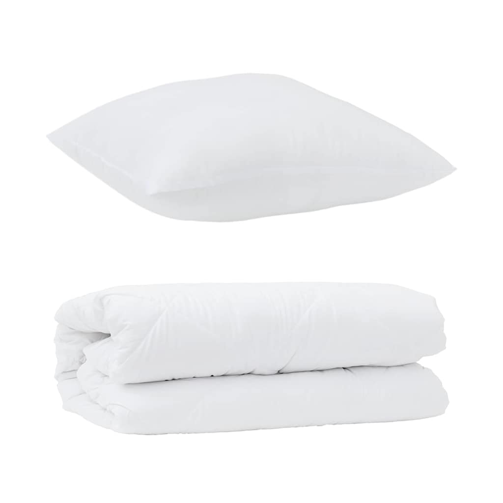 Duvet Set with Pillow 2 pcs White Microfibre