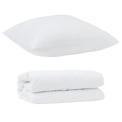 Duvet Set with Pillow 2 pcs White Microfibre