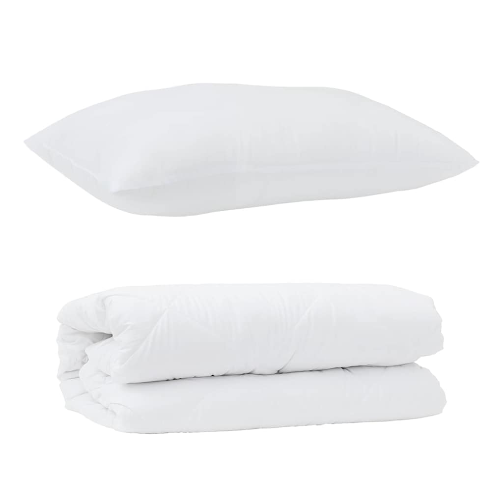 Duvet Set with Pillow 2 pcs White Microfibre