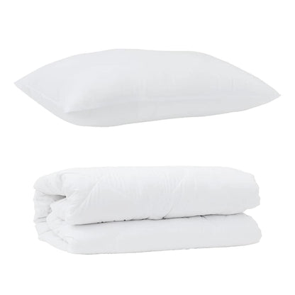 Duvet Set with Pillow 2 pcs White Microfibre