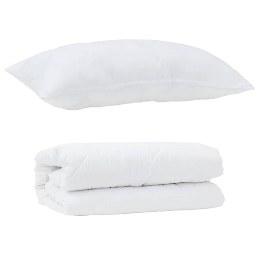 Duvet Set with Pillow 2 pcs White Microfibre