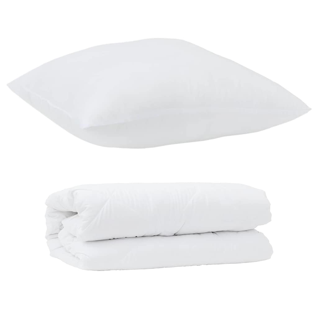 Duvet Set with Pillow 2 pcs White Microfibre