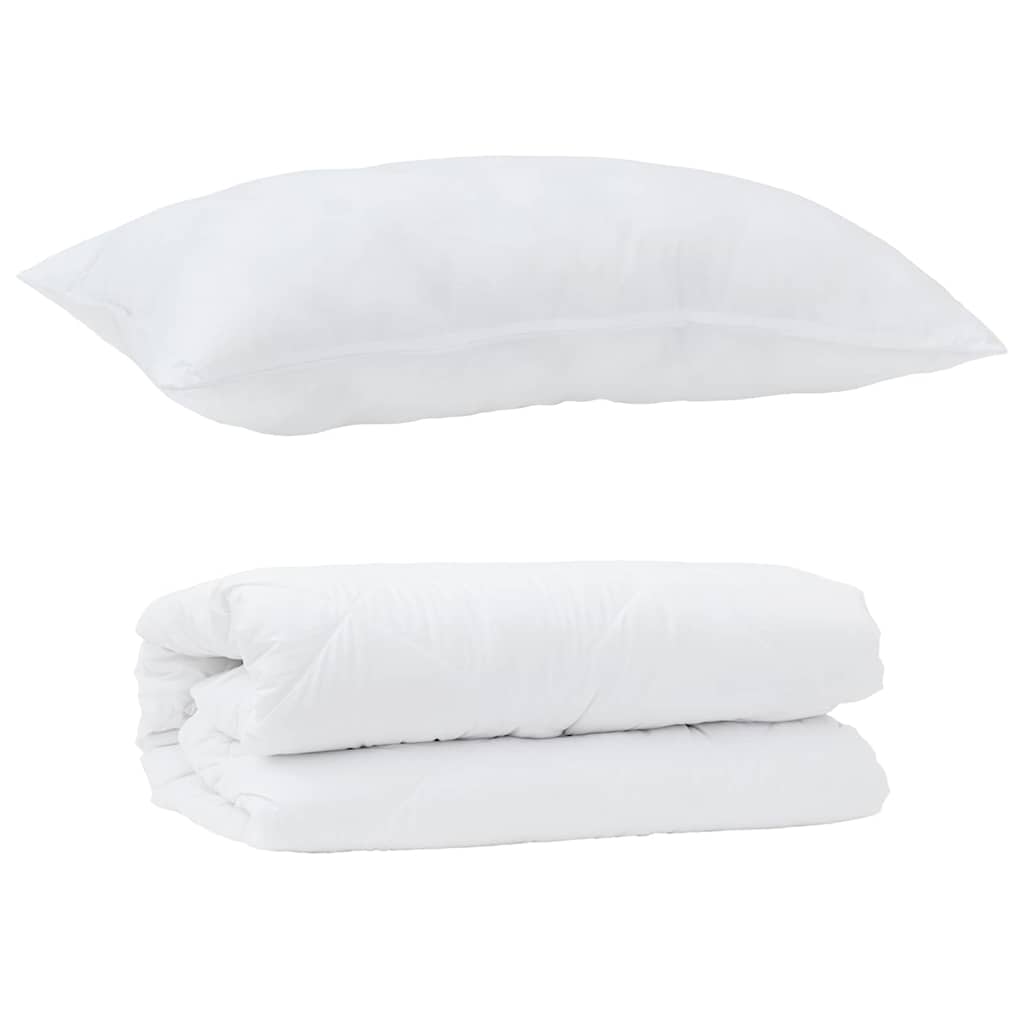 Duvet Set with Pillow 2 pcs White Microfibre
