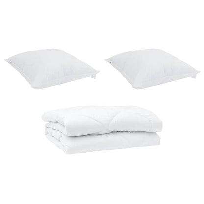 Summer Duvet with Pillow 3 pcs White Microfibre