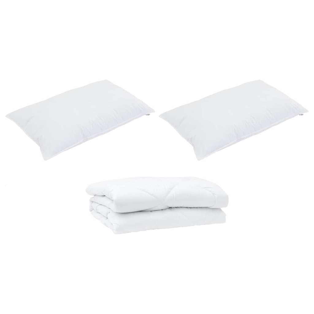 Summer Duvet with Pillow 3 pcs White Microfibre
