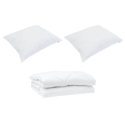 Summer Duvet with Pillow 3 pcs White Microfibre