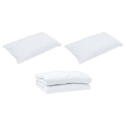 Summer Duvet with Pillow 3 pcs White Microfibre