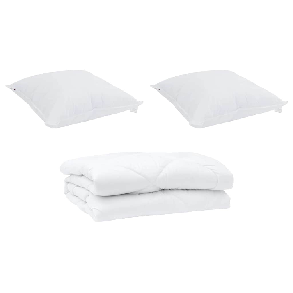 Summer Duvet with Pillow 3 pcs White Microfibre