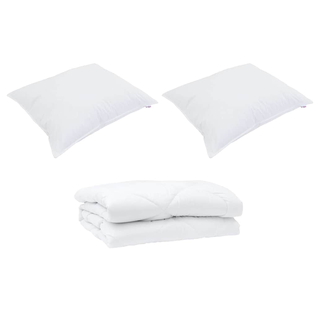 Summer Duvet with Pillow 3 pcs White Microfibre