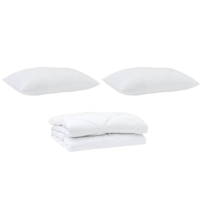 Duvet with Pillow 3 pcs White Microfibre
