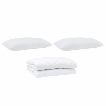 Duvet with Pillow 3 pcs White Microfibre