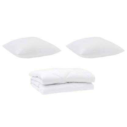 Duvet with Pillow 3 pcs White Microfibre