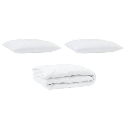 Duvet with Pillow 3 pcs White Microfibre
