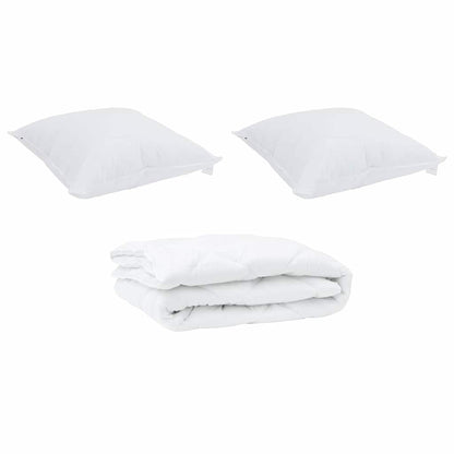 Duvet with Pillow 3 pcs White Microfibre