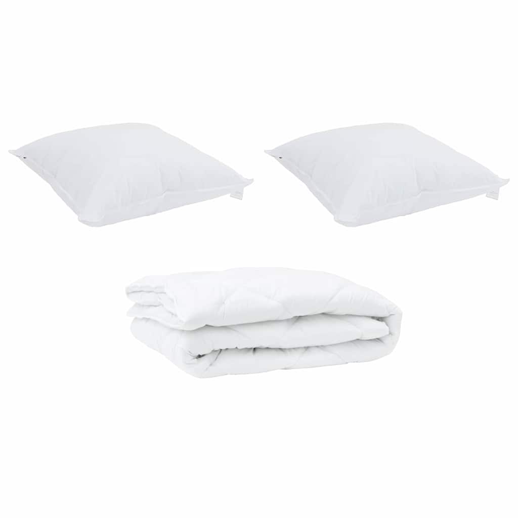 Duvet with Pillow 3 pcs White Microfibre