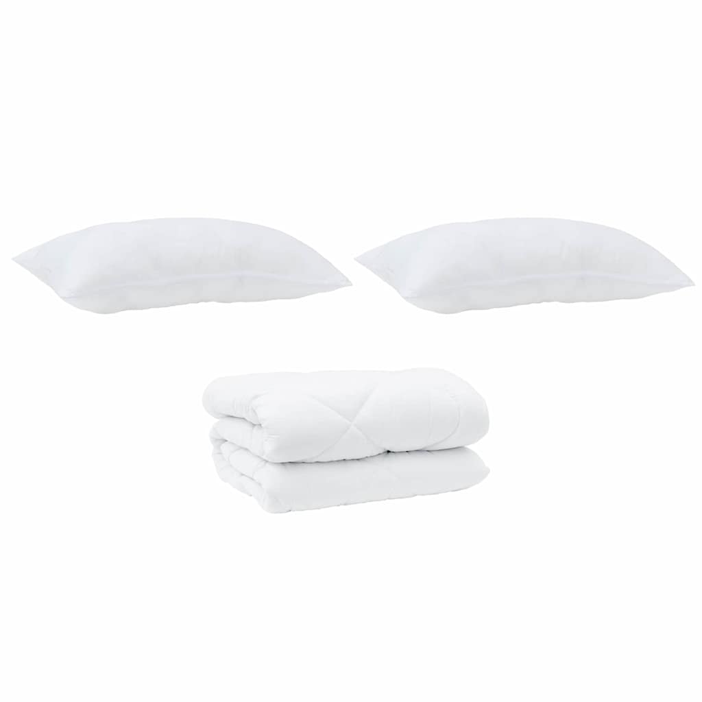 Winter Duvet with Pillow 3 pcs White Microfiber