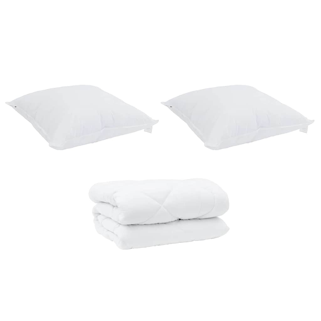 Winter Duvet with Pillow 3 pcs White Microfiber