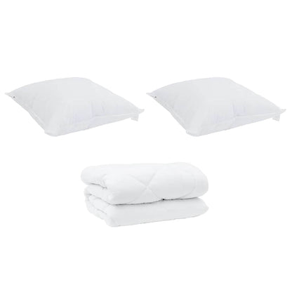 Winter Duvet with Pillow 3 pcs White Microfiber