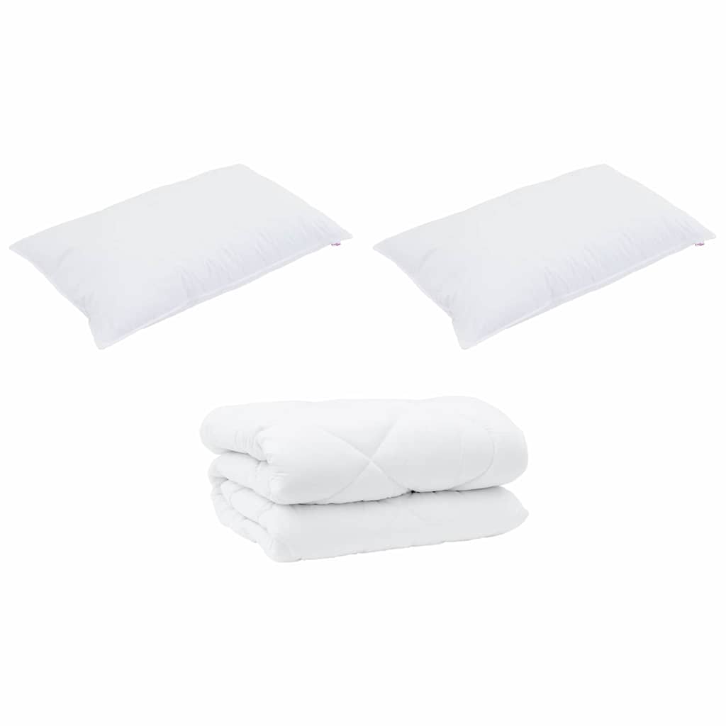 Winter Duvet with Pillow 3 pcs White Microfiber