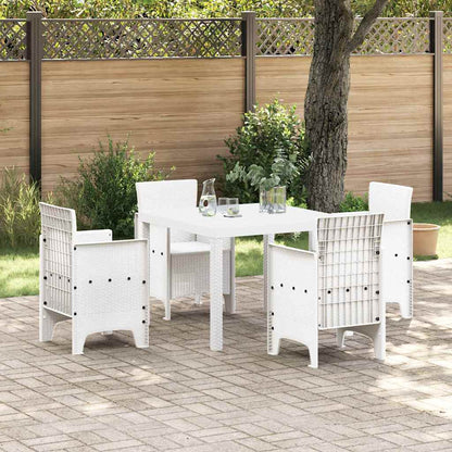 Garden Dining Table White 100 x 100 x 73 cm Poly Rattan
