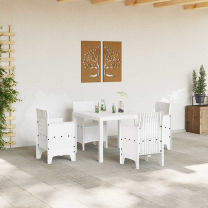 Garden Dining Table White 100 x 100 x 73 cm Poly Rattan
