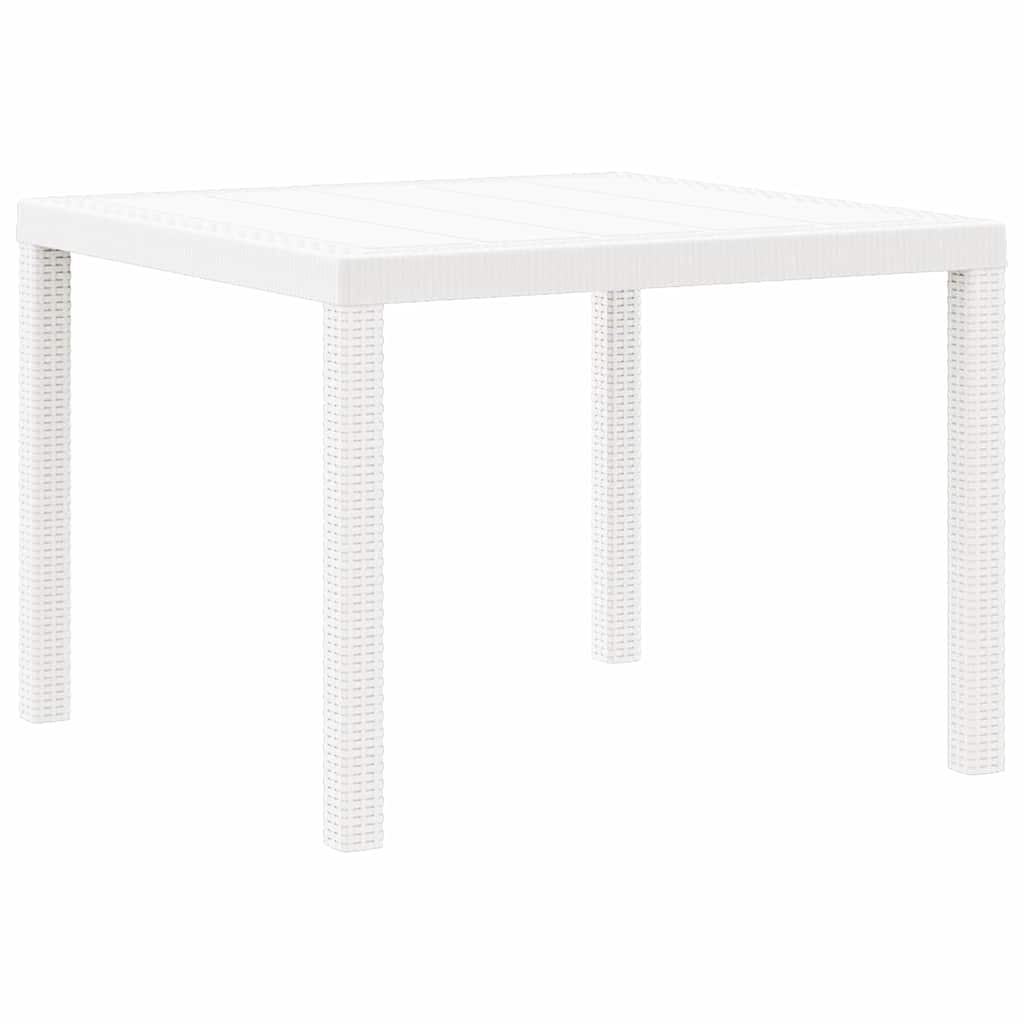 Garden Dining Table White 100 x 100 x 73 cm Poly Rattan