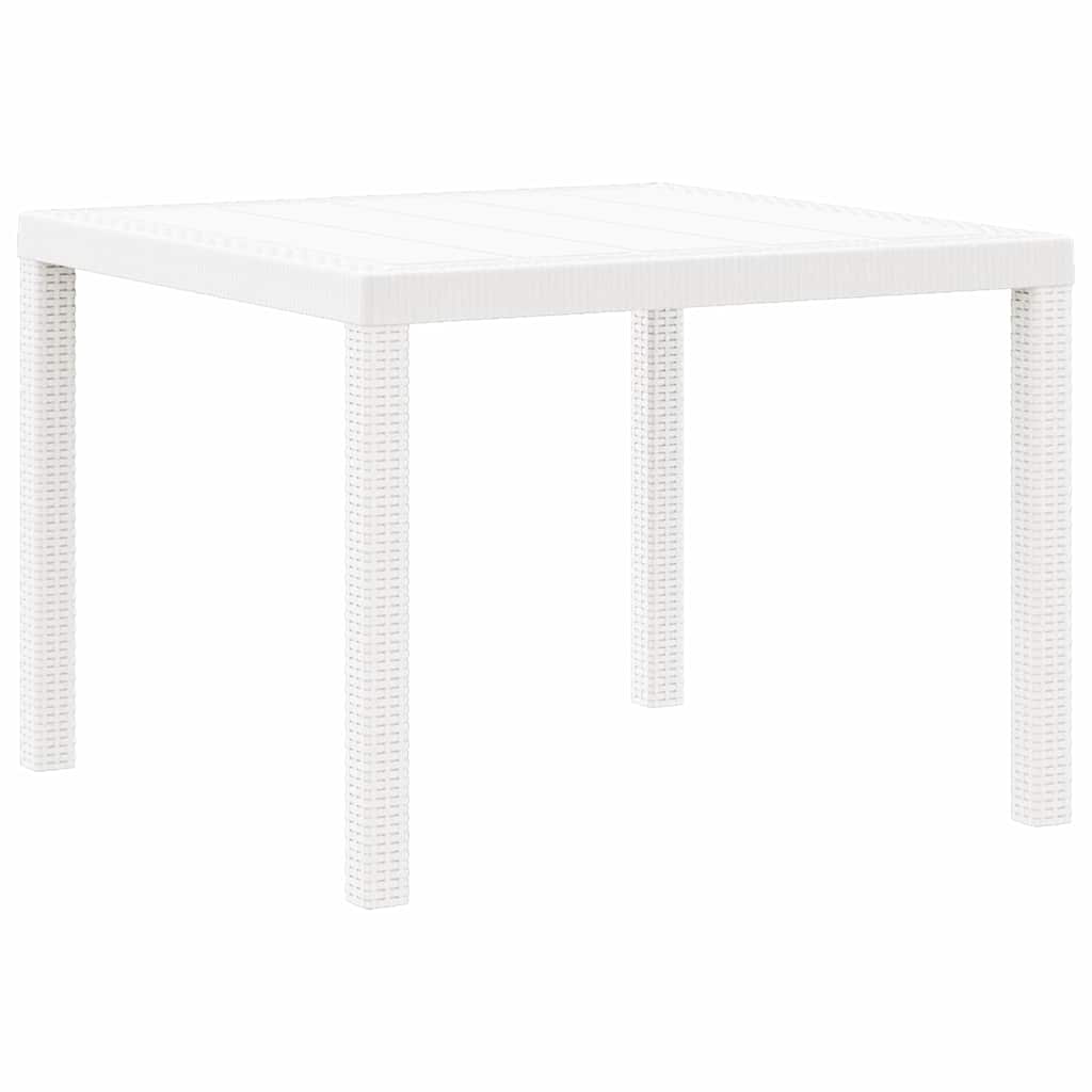 Garden Dining Table White 100 x 100 x 73 cm Poly Rattan