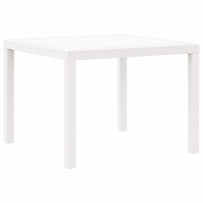 Garden Dining Table White 100 x 100 x 73 cm Poly Rattan