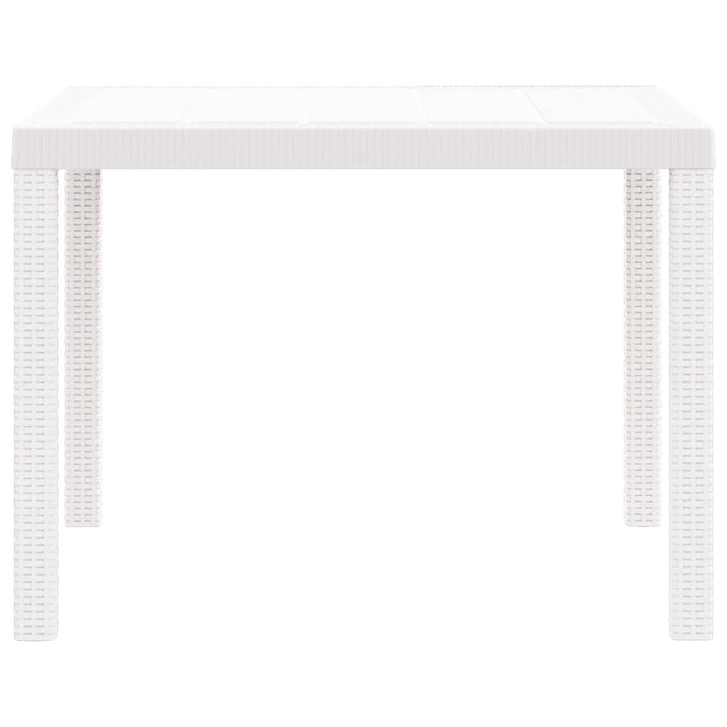 Garden Dining Table White 100 x 100 x 73 cm Poly Rattan