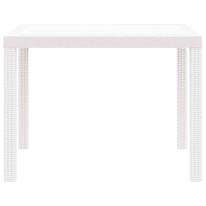 Garden Dining Table White 100 x 100 x 73 cm Poly Rattan