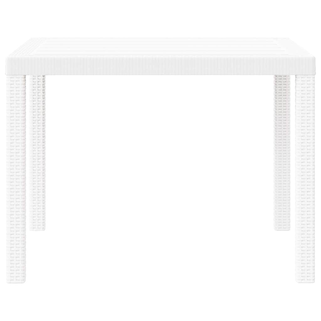 Garden Dining Table White 100 x 100 x 73 cm Poly Rattan