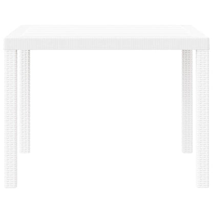 Garden Dining Table White 100 x 100 x 73 cm Poly Rattan