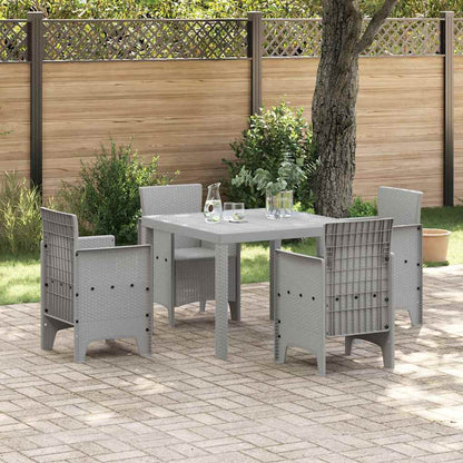 Garden Dining Table Light Grey 100 x 100 x 73 cm Poly Rattan