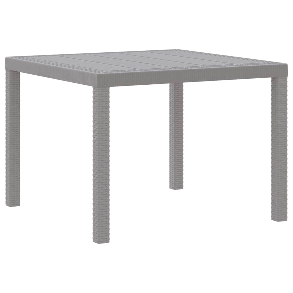 Garden Dining Table Light Grey 100 x 100 x 73 cm Poly Rattan