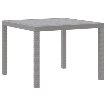Garden Dining Table Light Grey 100 x 100 x 73 cm Poly Rattan