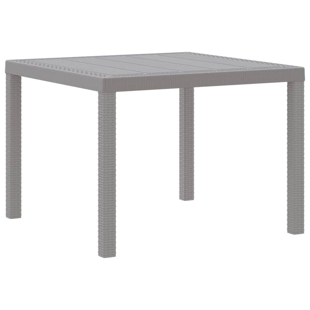 Garden Dining Table Light Grey 100 x 100 x 73 cm Poly Rattan