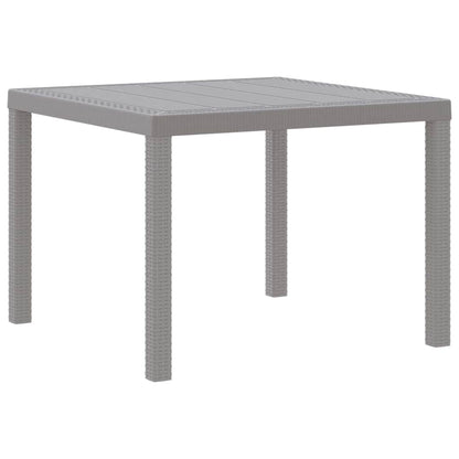 Garden Dining Table Light Grey 100 x 100 x 73 cm Poly Rattan