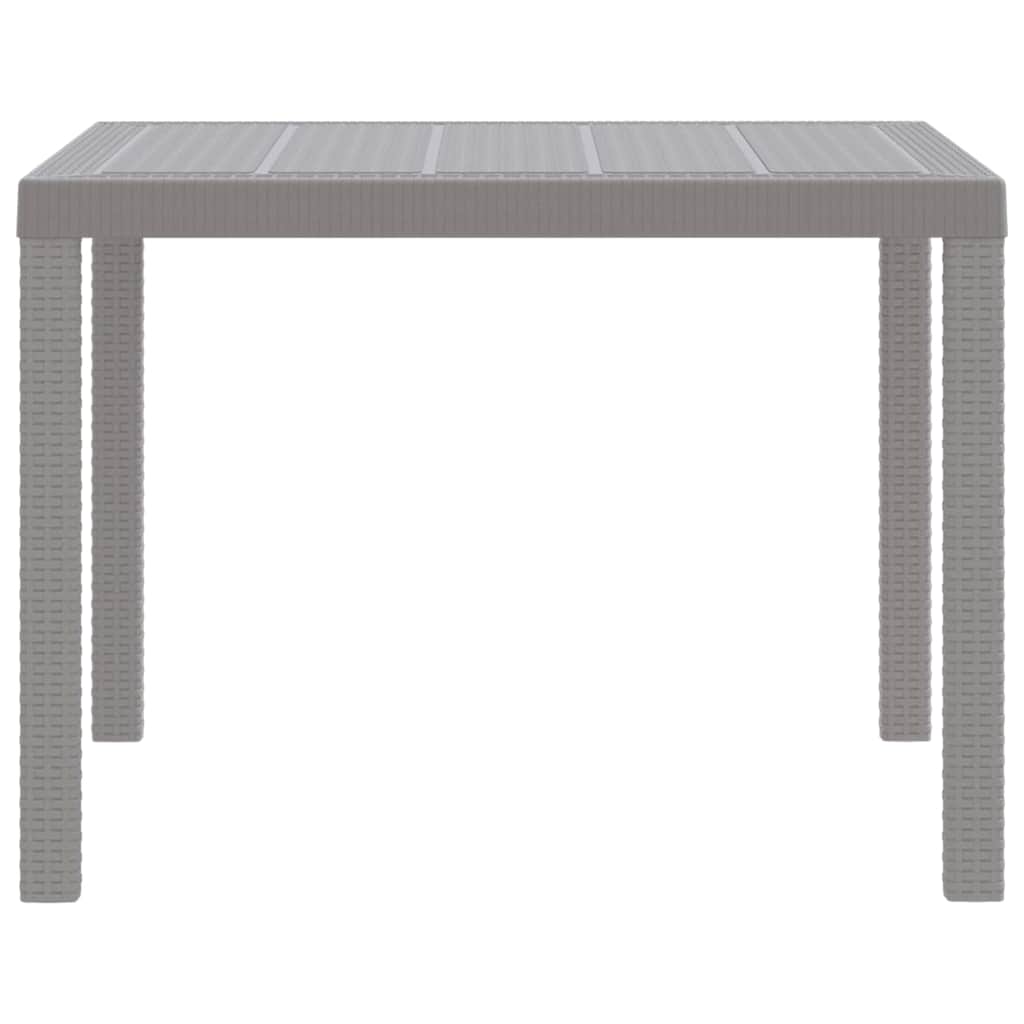 Garden Dining Table Light Grey 100 x 100 x 73 cm Poly Rattan