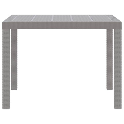 Garden Dining Table Light Grey 100 x 100 x 73 cm Poly Rattan