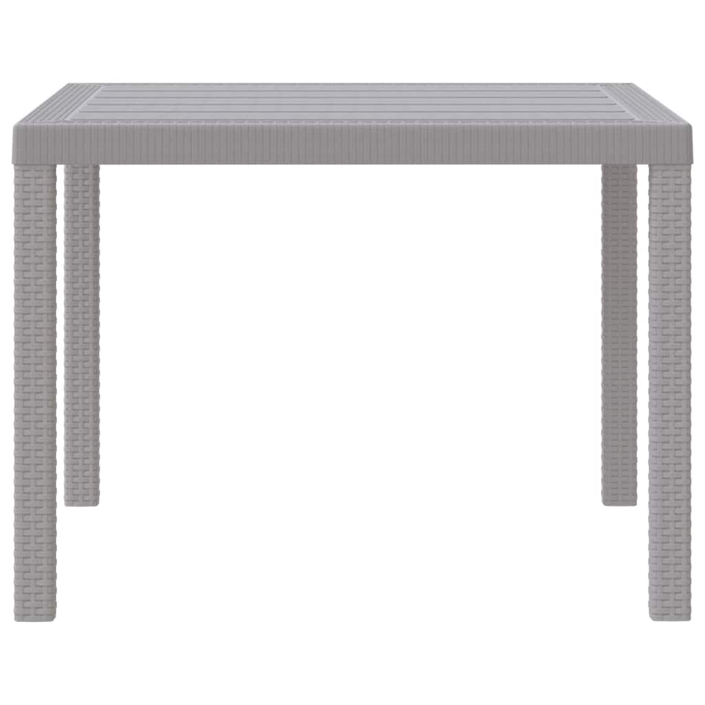 Garden Dining Table Light Grey 100 x 100 x 73 cm Poly Rattan