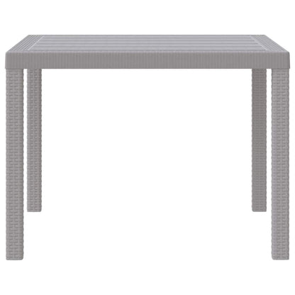 Garden Dining Table Light Grey 100 x 100 x 73 cm Poly Rattan