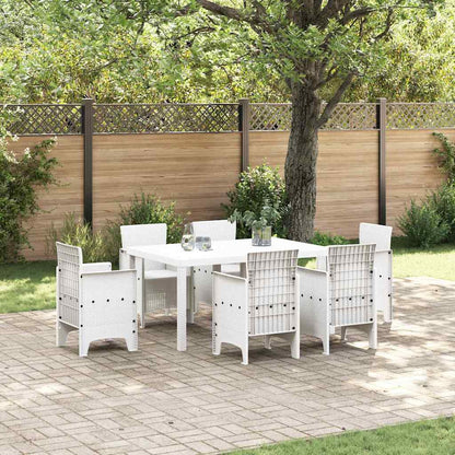 Garden Dining Table White 150 x 100 x 73 cm Poly Rattan