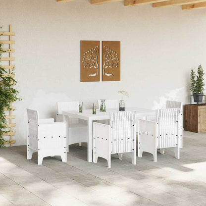 Garden Dining Table White 150 x 100 x 73 cm Poly Rattan
