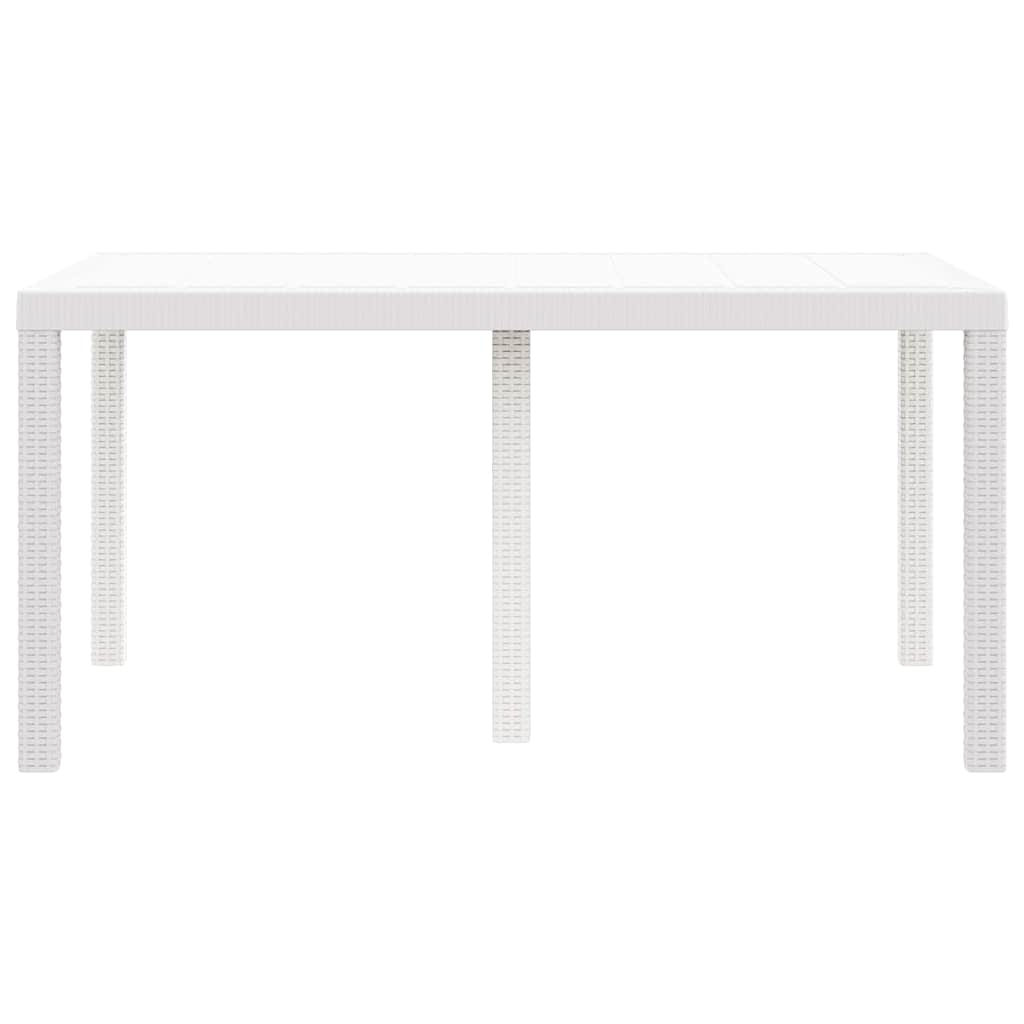 Garden Dining Table White 150 x 100 x 73 cm Poly Rattan